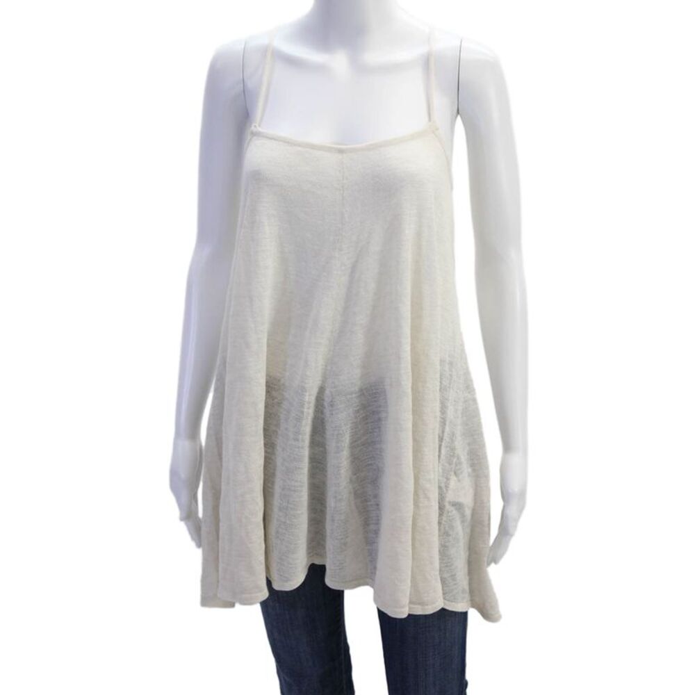 FP Beach Womens Cotton Sheer Sleeveless Cover Up Dress Beige Size XS